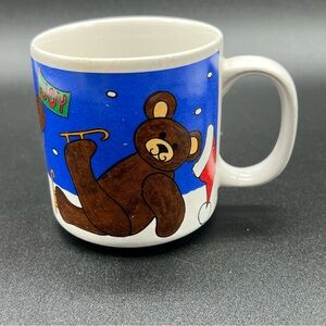 Christmas Teddy Bear Joy Coffee Mug Grant Howard Made in Korea Winter Holiday
